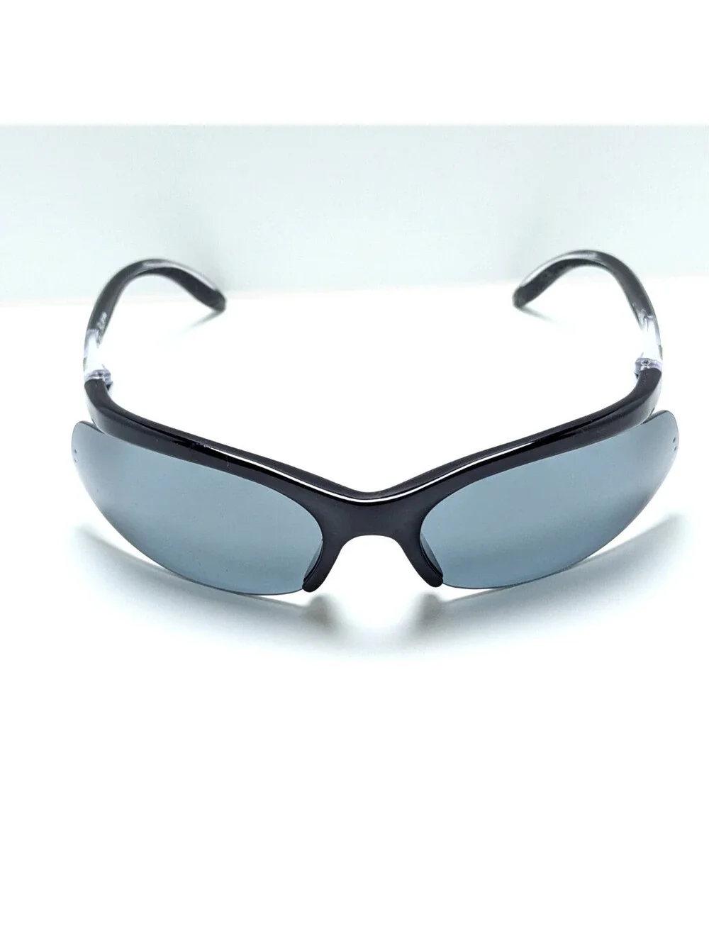 Costa Del Mar Fluid FL-12 Gray Lens Black Semi Rim Wrap Men's Sport Sunglasses